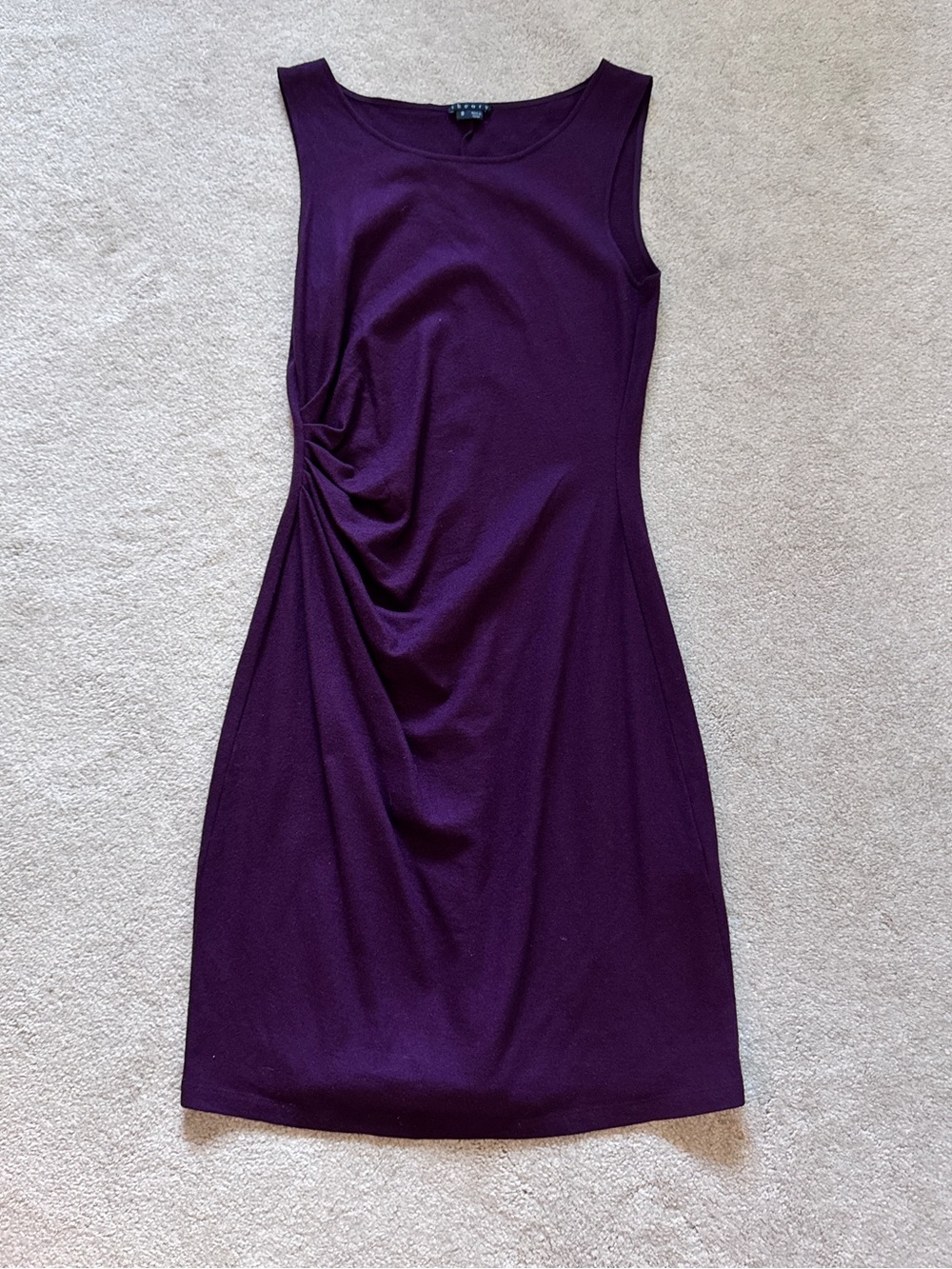 Theory Purple Ruched Mini Dress